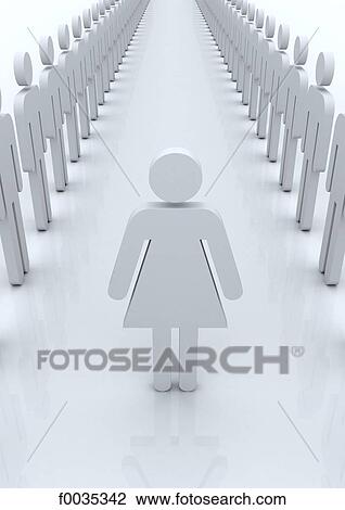 Stock Image - Feminine and masculine symbols: parade. Fotosearch