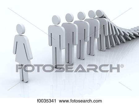Stock Image - Feminine and masculine symbols: submission. Fotosearch