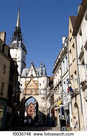 France, Burgundy, Auxerre, clock tower View Large Photo Image Stock Photo - France, Burgundy, Auxerre, clock tower. Fotosearch