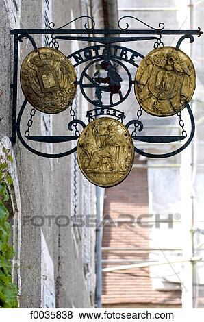 France, Burgundy, Chablis, notary's office, gold sign View Large Photo Image Stock Photo - France, Burgundy, Chablis, notary's office, gold sign. Fotosearch
