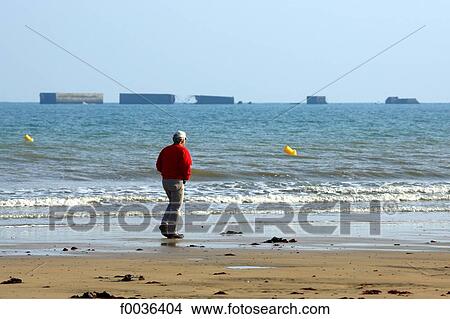 France, Normandy, Arromanches, artificial harbour View Large Photo Image Picture - France, Normandy, Arromanches, artificial harbour. Fotosearch