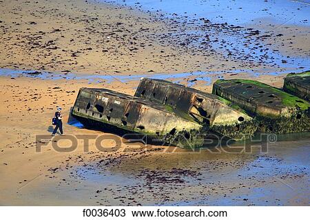 France, Normandy, Arromanches, artificial harbour View Large Photo Image Stock Image - France, Normandy, Arromanches, artificial harbour. Fotosearch