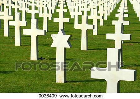 Stock Photo - France, Normandy, Colleville sur Mer, american cemetary. Fotosearch