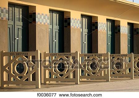 Stock Photo - France, Normandy, Deauville, beach hut. Fotosearch