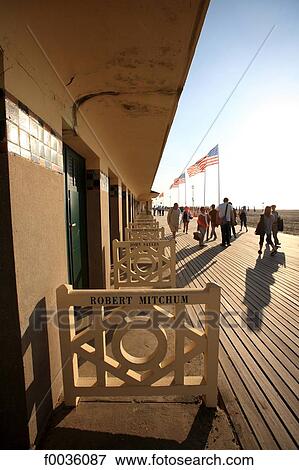 Stock Photo - France, Normandy, Deauville, beach hut. Fotosearch