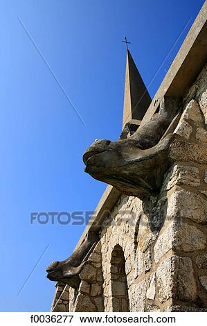 France, Normandy, Etretat, church View Large Photo Image Stock Photo - France, Normandy, Etretat, church. Fotosearch