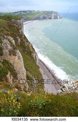 Stock Photography - France, Normandy, Etretat, cliffs. Fotosearch