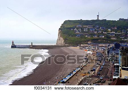 France, Normandy, Fecamp, the beach View Large Photo Image Stock Image - France, Normandy, Fecamp, the beach. Fotosearch