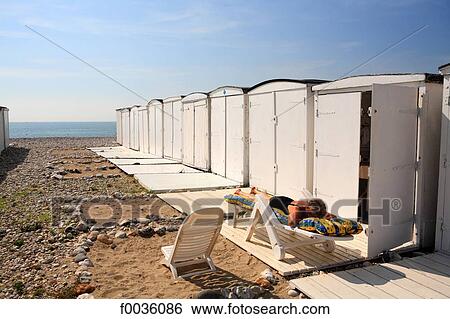 France, Normandy, Le Havre, beach hut View Large Photo Image Stock Photograph - France, Normandy, Le Havre, beach hut. Fotosearch