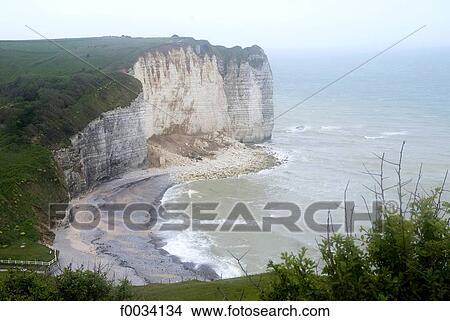 France, Normandy, Veulettes-sur-mer, cliffs View Large Photo Image Picture - France, Normandy, Veulettes-sur-mer, cliffs. Fotosearch
