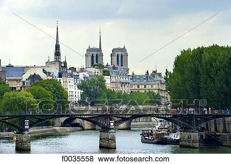 Stock Photo - France, Paris (75), Ile de France, pont des arts. Fotosearch