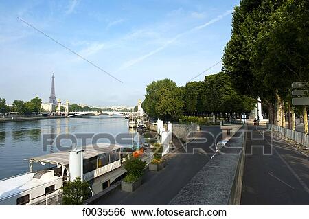 Stock Photograph - France, Paris (75), Ile de France, pont Alexandre III and Eiffel tower. Fotosearch