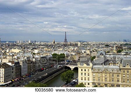 France, Paris (75), Ile de France, Paris from Notre Dame View Large Photo Image Stock Image - France, Paris (75), Ile de France, Paris from Notre Dame. Fotosearch