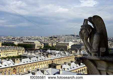 Stock Image - France, Paris (75), Ile de France, gargoyle of Notre Dame. Fotosearch