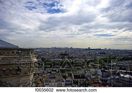 Stock Image - France, Paris (75), Ile de France, Paris from Notre Dame. Fotosearch