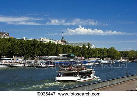 France, Paris (75), Ile de France, grand palais and boat taxi View Large Photo Image Stock Photo - France, Paris (75), Ile de France, grand palais and boat taxi. Fotosearch