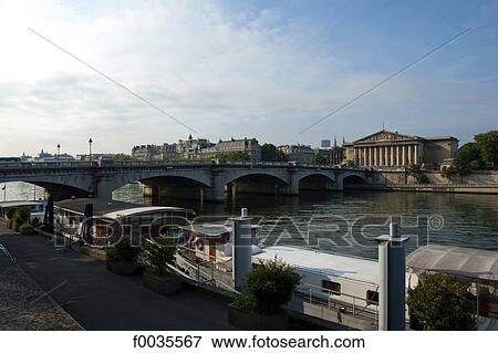 France, Paris (75), Ile de France, barges and pont de la concorde View Large Photo Image Stock Photo - France, Paris (75), Ile de France, barges and pont de la concorde. Fotosearch