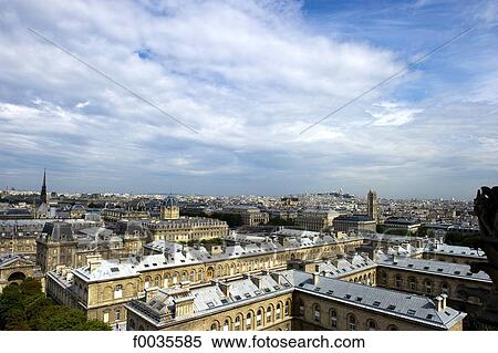 Stock Photography - France, Paris (75), Ile de France, Paris from Notre Dame. Fotosearch
