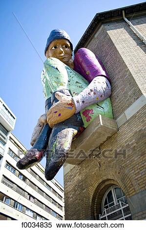 Stock Photography - France, Paris, Butte-aux-Cailles, statue. Fotosearch