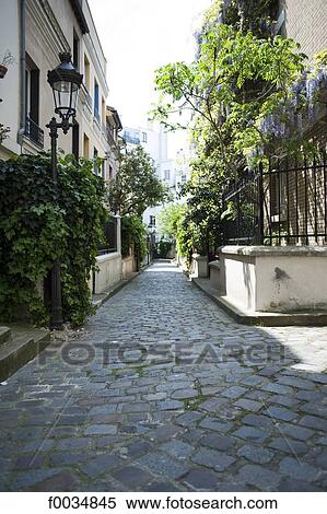 France, Paris, Butte-aux-Cailles, street View Large Photo Image Stock Photography - France, Paris, Butte-aux-Cailles, street. Fotosearch