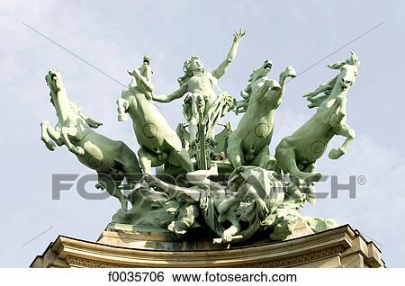 Stock Photograph - France, Paris, Grand Palais, quadriga. Fotosearch