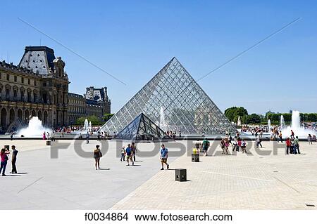 France, Paris, Louvre, the pyramid View Large Photo Image Picture - France, Paris, Louvre, the pyramid. Fotosearch