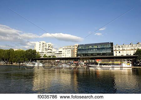 France, Paris, Ourcq canal, la Villette basin View Large Photo Image Stock Photograph - France, Paris, Ourcq canal, la Villette basin. Fotosearch