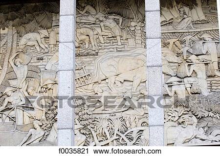 Stock Image - France, Paris, palais de la porte dorée, low relief. Fotosearch