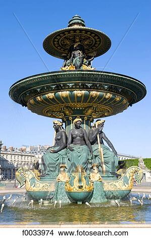 France, Paris, place de la concorde, fountain of the seas View Large Photo Image Picture - France, Paris, place de la concorde, fountain of the seas. Fotosearch