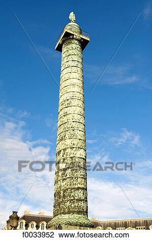 Stock Image - France, Paris, place Vendome, Vendome column. Fotosearch