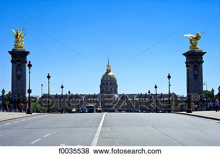 Stock Photo - France, Paris, pont Alexandre III and the Invalides. Fotosearch