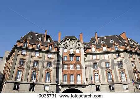 Stock Image - France, Paris, quai Conti, buildings. Fotosearch