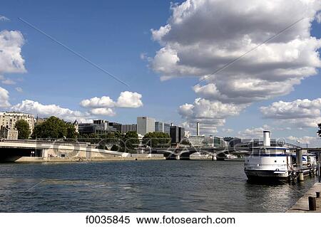 Stock Photography - France, Paris, River boat on the Seine. Fotosearch