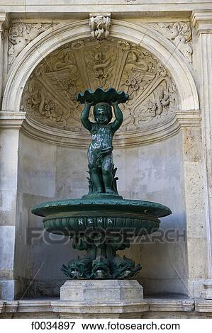 France, Paris, rue Charlemagne, fountain View Large Photo Image Stock Photo - France, Paris, rue Charlemagne, fountain. Fotosearch