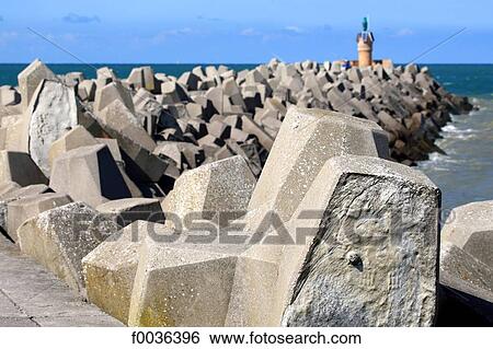 Stock Photograph - France, Pas de Calais, Grand-Fort Philippe, embankment. Fotosearch