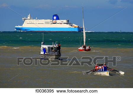 Stock Photography - France, Pas de Calais, Gravelines, ferry boat. Fotosearch
