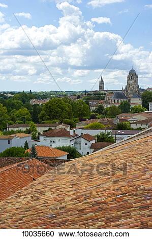 Stock Image - France, Poitou Charentes, Saintes from the abbaye aux dames. Fotosearch