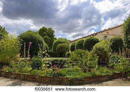 Stock Image - France, Poitou Charentes, Saintes, garden of the abbaye aux dames. Fotosearch