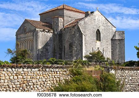 Stock Photo - France, Poitou Charentes, Talmont sur Gironde, church of St Ragedonde. Fotosearch