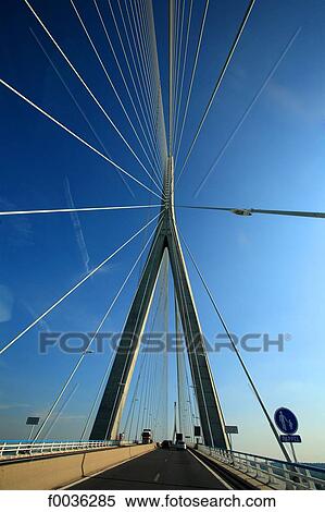 Stock Photography - France, pont de Normandie between Le Havre and Honfleur. Fotosearch