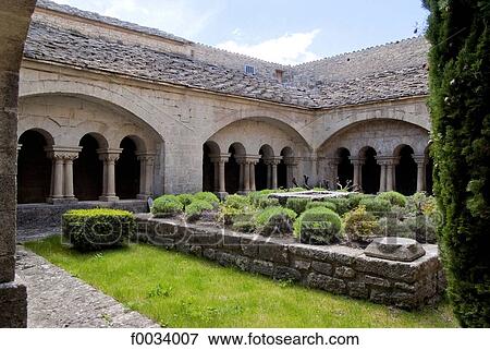 France, Provence, Ganagobie, cloister of the abbey View Large Photo Image Stock Photo - France, Provence, Ganagobie, cloister of the abbey. Fotosearch
