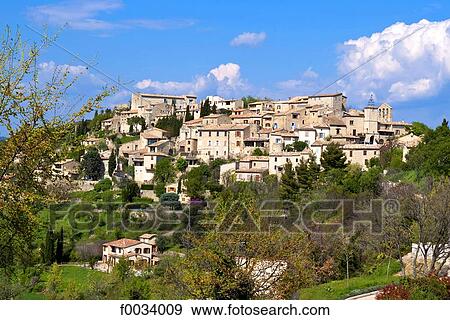 France, Provence, Lurs, general view View Large Photo Image Stock Photo - France, Provence, Lurs, general view. Fotosearch