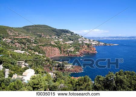 Stock Photography - France, Provence, near Saint Raphael, inlet of the massif de l'Esterel. Fotosearch