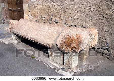 Stock Photograph - France, Provence, Faucon-de-Barcelonnette, grave near the church. Fotosearch