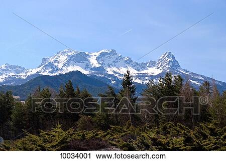 Stock Image - France, Provence, Ubaye valley, chapeau de gendarme. Fotosearch