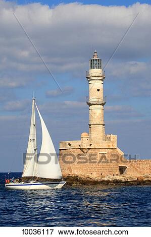 Greece, Crete, Chania, the port View Large Photo Image Stock Photo - Greece, Crete, Chania, the port. Fotosearch