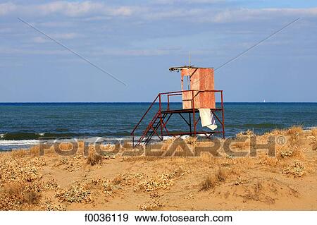 Greece, Crete, Georgioupoli, lifeguard station View Large Photo Image Stock Photo - Greece, Crete, Georgioupoli, lifeguard station. Fotosearch