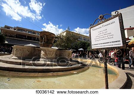 Greece, Crete, Heraklion, Morosini fountain View Large Photo Image Stock Image - Greece, Crete, Heraklion, Morosini fountain. Fotosearch