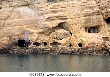Stock Photo - Greece, Crete, Matala caves. Fotosearch