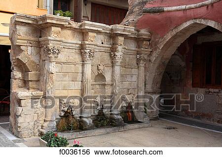 Greece, Crete, Rethymno, Rimondi square, fountain View Large Photo Image Stock Photograph - Greece, Crete, Rethymno, Rimondi square, fountain. Fotosearch